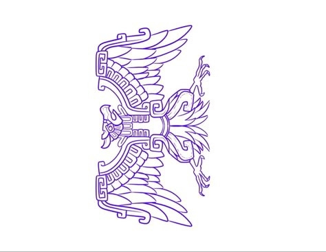 Zacatecas Tattoo Ideas, Aztec Eagle Drawing, Aztec Eagle Tattoo Design, Aztec Line Art, Aztec Worrier Tattoo, Aztec Tattoo Stencils, Aztec Tattoo Designs Mayan Symbols, Aztec Drawing Sketches, Aztec Pattern Tattoo