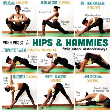 Hips and hamstring yoga sequence Check out #sunithalovesyoga on IG for captions and cues @miss_sunitha Hamstring Yoga, Shred Workout, Hip Opener, Dancing Poses, Quad Stretch, Pilates Training, Yoga Sequence, Yoga Posen, Yoga Help