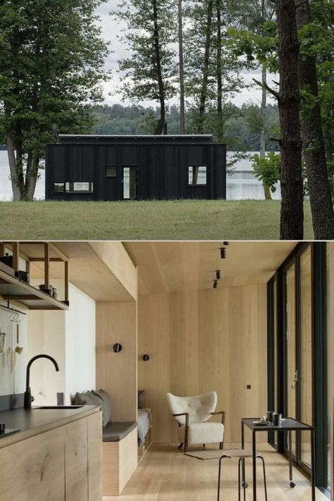 off-grid tiny cabin Prefabricated Cabins, Pre Fab Tiny House, Backyard House, Prefab Cabins, Off Grid Cabin, Water Heating, Cabin Design, Off Grid, Off The Grid