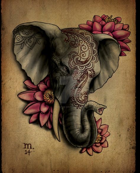 drawn for an upcoming project. Petit Tattoo, Elephant Tattoo Design, Kunst Tattoos, Geniale Tattoos, Elephant Tattoo, Indian Elephant, Elephant Tattoos, Tattoo Feminina, Elephant Art