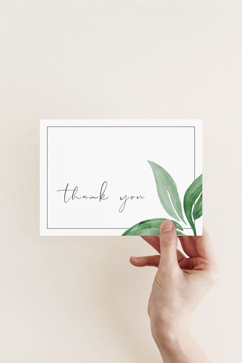 Green Leaves Illustration Thank You Card in 2021 | Thank you card design, Leaves illustration, Thank you card template Aesthetic Eid Cards Handmade, Thankyoucard Design Handmade, Handmade Thank You Cards For Business, Thank You Bookmarks, Thank You Cards Design Ideas, Thank You Diy Cards, Thank You Card Aesthetic, Thank You Card Design Ideas Handmade, Thank You Aesthetic