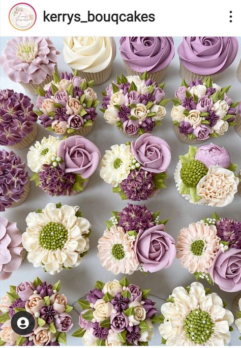 Cupcake Flower Bouquets, Cupcake Boutique, Cupcake Decorating Tips, Buttercream Cake Decorating, Pretty Cupcakes, Cupcake Cake Designs, Floral Cupcakes, Beautiful Cupcakes, Cupcake Bouquet