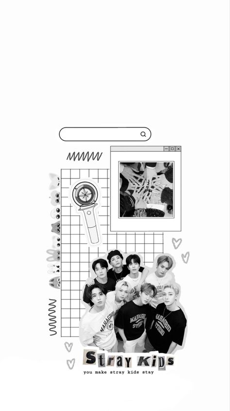 #straykids Kids Phone Cases, Kids Collage, Stay Kids, Skz Wallpaper, Homescreen Layout, Savage Kids, Black And White Aesthetic, Simple Wallpapers, Kids Poster