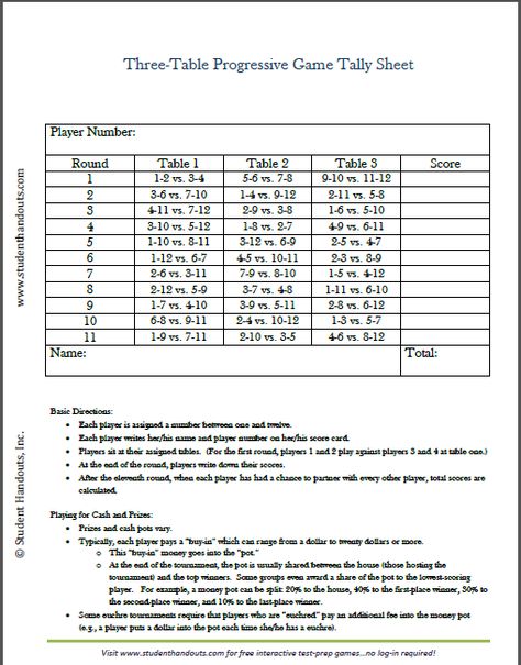 3 Tables, 12 Players - Free Printable Tally Score Sheets for Euchre, Bridge, Canasta, etc. Euchre Tournament Free Printable, Euchre Score Cards, Euchre Tournament, Duplicate Bridge, Bridge Card Game, Bridge Tally Cards, Play Bridge, Bridge Game, Family Card Games