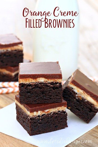 Orange Creme Filled Brownies #brownies #sweets #snacks #desserts #easy #chocolate Orange Creamsicle Dessert, Creamsicle Dessert, Filled Brownies, Truffle Brownies, Better Than Anything Cake, Chewy Chocolate Brownies, Orange Brownies, Peanut Butter Truffles, Mexican Chocolate