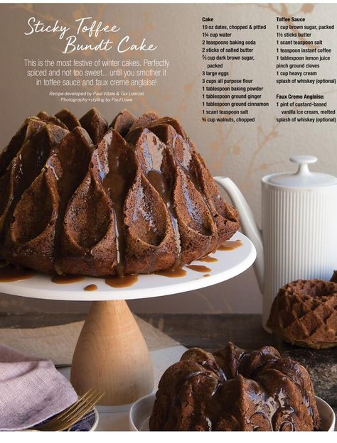 Toffee Bundt Cake, Desserts Winter, Sweet Paul Magazine, Toffee Sauce, Winter Cake, Sticky Toffee, Bundt Cakes Recipes, Savoury Cake, Bundt Cake