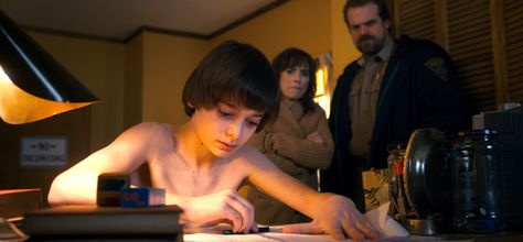 Will Byers, Joyce Byers, and Chief Jim Hopper (13 Days until S2) Stranger Things Trivia, Stranger Things Season 2, Strange Things Season 2, Starnger Things, Joyce Byers, Watch Stranger Things, Duffer Brothers, Stranger Things 2, Teacher Technology