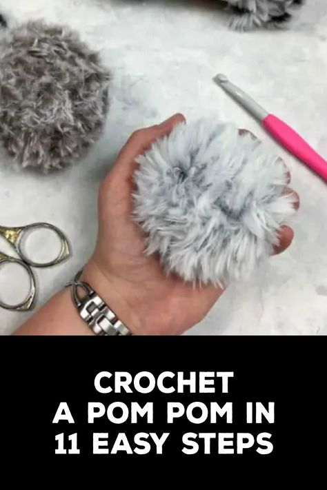 How to Crochet a Pom Pom How To Make Pom Poms, Making Pom Poms, Pom Pom Tutorial, Pom Pom Animals, Pompom Scarf, How To Make A Pom Pom, Your Crochet, Diy Hat, Whimsical Decor