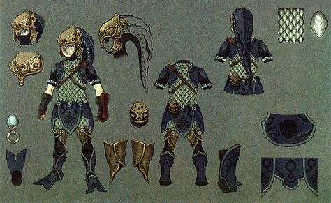 Zora armor concept art Link Zora Armor, Twilight Princess Concept Art, Princess Concept Art, Hyrule Historia, Link Cosplay, Zelda Twilight Princess, Super Cute Puppies, Hyrule Warriors, Fantasy Props