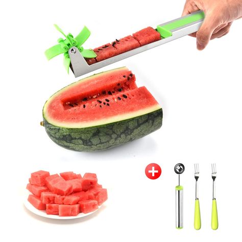 Watermelon Windmill Cutter Kit Weird Kitchen Gadgets, Watermelon Knife, Melon Salad, Watermelon Slicer, Eating Watermelon, New Kitchen Gadgets, Melon Baller, Must Have Kitchen Gadgets, Cut Watermelon