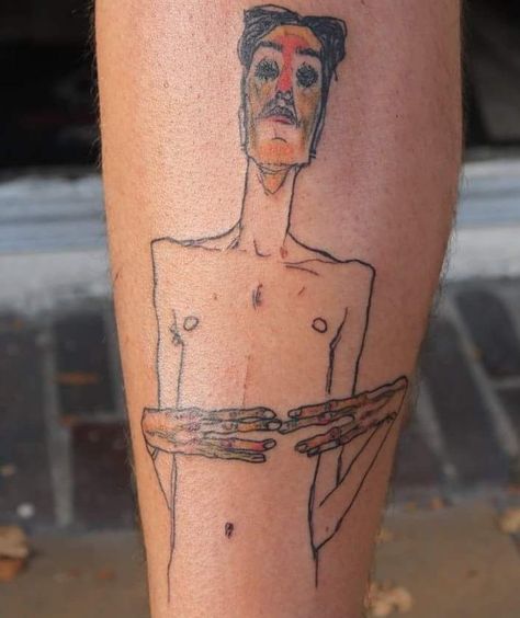 Egon Schiele Tattoo, Snow Tattoo, Art Inspired Tattoos, Line Tattoo Ideas, Small Tats, Bad Tattoos, Egon Schiele, Line Tattoo, Tattoo Project