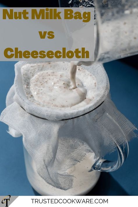 The standard medium for making nut milk is a nut milk bag or cheesecloth, but what’s the difference? We’ve got you covered in this comparison of nut milk bags vs cheesecloth. . . #nutmilkbag #nutmilkbagalternative #nutmilkbaguses #howtouseanutmilkbag Diy Nut Milk, Homemade Nut Milk, Nut Milk Bag, Bagged Milk, Nut Milk, Culinary Skills, Cheese Cloth, Cooking Tips, Great Recipes