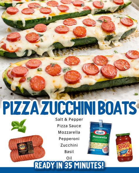 Zucchini Boats Pizza, Pizza Zucchini Boats, Pizza Zucchini, Zucchini Boats Recipe, Zucchini Pizza Boats, Avocado Pizza, Pizza Boats, Zucchini Boat Recipes, Zucchini Pizza