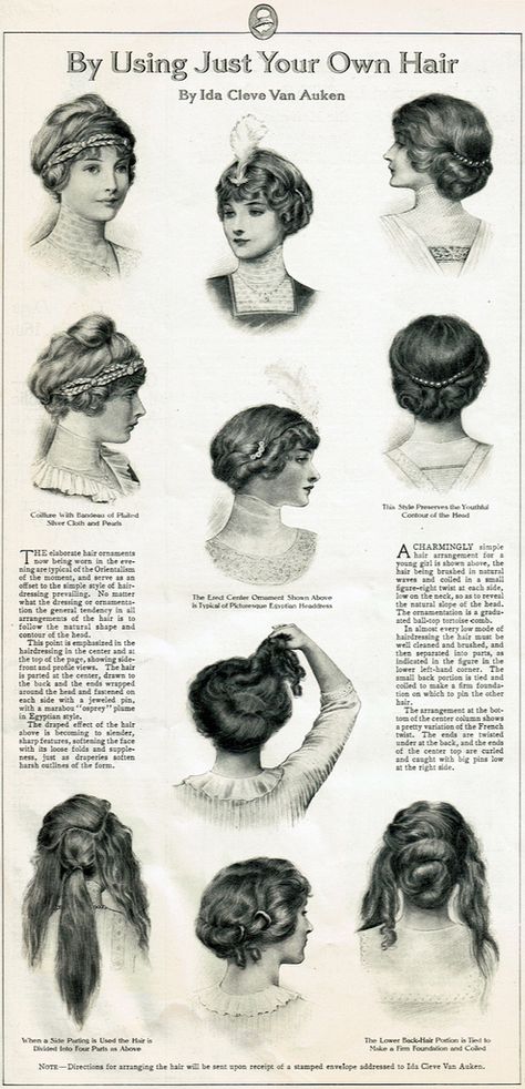 1906 Hairstyles, 1923 Hairstyles, 1917 Hairstyles, 1918 Hairstyles, 1916 Hairstyles, 1910 Hairstyles Woman, 1900s Hairstyles For Long Hair, 1905 Hairstyles, 1914 Hairstyles