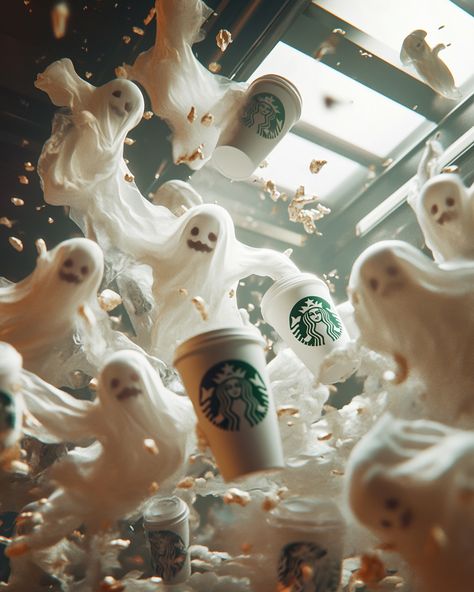 Inspired by @starbucks & #halloween Have played a big with Starbucks and Halloween vibe #ai #aiart #Starbucks #halloweenvibes #midjourney #midjourneyart #нейросети #ии Starbucks Halloween, Halloween, Quick Saves, Art