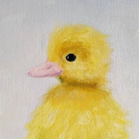 Duck Painting Easy, Duckling Painting, Chick Painting, Duck Painting, Diy Canvas Art Easy, Animal Paintings Acrylic, Easter Paintings, Artwork On Canvas, Large Canvas Painting