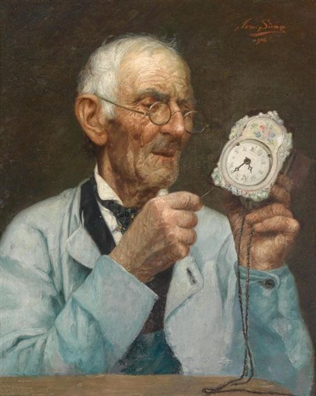 Josef Süss | The Clockmaker (1906) | MutualArt Amber Tree, 19th Century Paintings, Clock Art, Time Art, Antique Clocks, Aesthetic Photography Grunge, Brno, Classical Art, 1 800