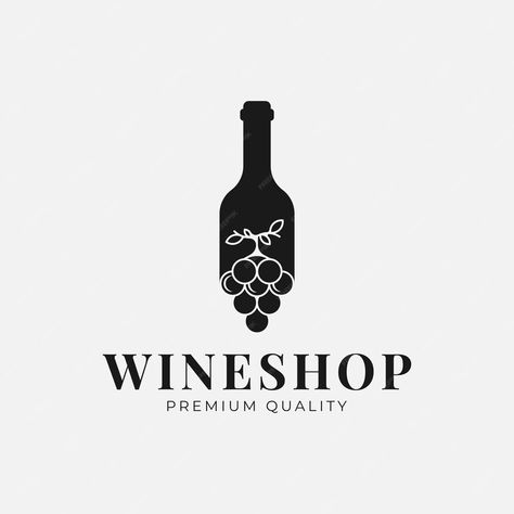 Premium Vector | Wine bottle icon Wine Grape logo vector design Bottle Logo Design, Grape Logo, Wine Bottle Logo, Vine Logo, Wine Logo Design, Vine Bottle, Bottle Icon, Bottle Logo, Wine Grape