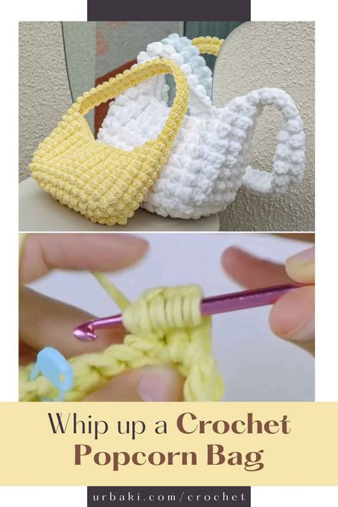 where creativity and practicality merge to bring you delightful handmade items. In this crochet popcorn bag tutorial, you'll discover how to make a charming and functional bag that's perfect for carrying small essentials or adding a touch of whimsy to your outfit. The popcorn stitch is a classic crochet technique that creates a bumpy, textured pattern resembling popped kernels of corn. This tutorial will guide you step by step through the process of incorporating the popcorn... Crochet Bag Small Free Pattern, Mini Purse Crochet Pattern, Crochet Mini Handbag Free Pattern, Mini Crochet Bag Pattern, Small Crochet Bag Tutorial, Small Crochet Bag Free Pattern, Mini Crochet Bags Free Pattern, Small Bag Crochet Pattern Free, Small Crochet Bag Pattern