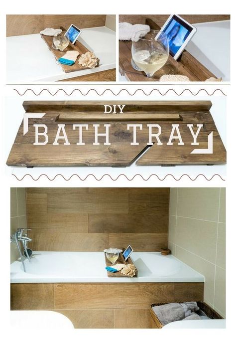 Bath Caddy Diy, Bath Trays, Wood Bath Tray, Bath Board, Tub Tray, Wood Bath, Wooden Bath, Bath Tray, Pallet Project