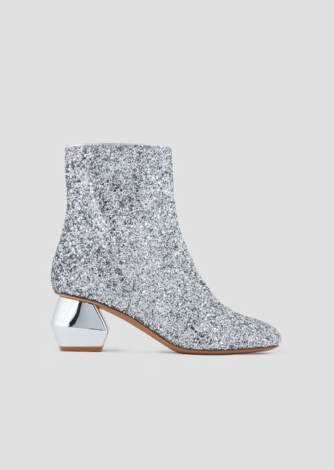 Emporio Armani Glitter Ankle Boots Winter Wedding Boots, Boots Wedding, Cheap Ankle Boots, Square Toe Ankle Boots, Silver Wedding Shoes, Metallic Boots, Shoes Party, Wedding Boots, Bling Shoes