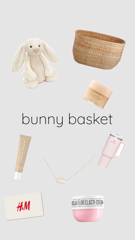 bunny basket Bunny Basket Ideas, Holiday Baskets, Bunny Basket, Basket Ideas, Easter Basket, Gift Basket, Easter Baskets, Gift Baskets, Cute Gifts