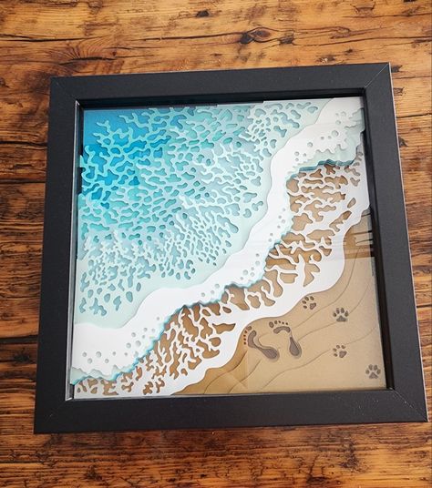 Cut Out Art, Laser Cut Wood Crafts, 3d Paper Art, Pirate Art, Projets Cricut, Shadow Box Art, Beachy Decor, Custom Plates, Sea Inspired