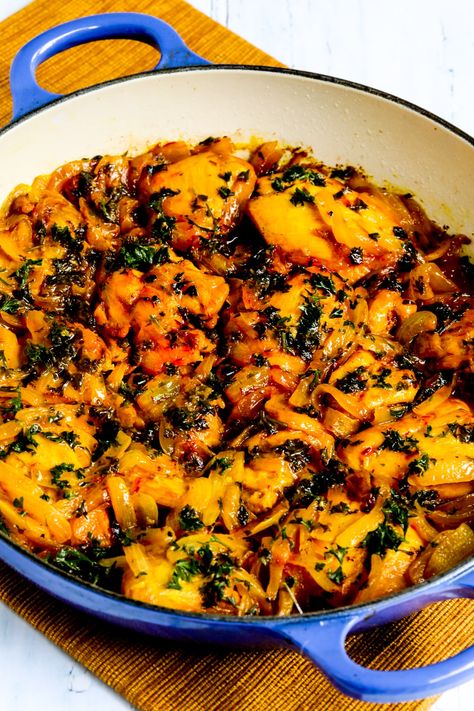 Saffron Chicken with Parsley and Lemon – Kalyn's Kitchen Lemon Recipes Savory, Saffron Chicken Recipe, Recipe With Saffron, Meals With Saffron, Lemon Saffron Chicken, Yellow Saffron Rice Recipes, Saffron Chicken And Rice, Mediterranean Saffron Rice, Saffron Chicken