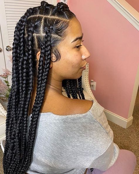 Large Knotless Braids, Large Knotless, Knotless Box Braids, Big Box Braids, Big Box Braids Hairstyles, Jumbo Box Braids, African Hair Braiding Styles, Long Box Braids, Box Braids Hairstyles For Black Women