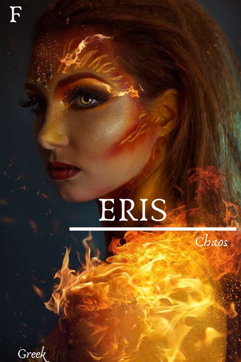 Female Latin Names, Names Meaning Chaos, Names That Mean Chaos, Unique Female Names With Meaning, Fire Related Names, Female Names And Meanings, Greek Mythology Names Female, Greek Female Names, Female Villain Names