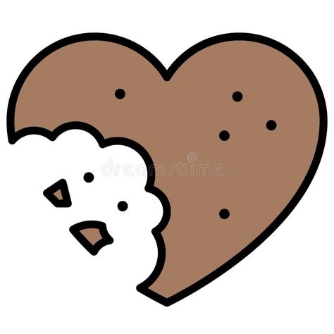 Bitten Cookie, Heart Vector Illustration, Cookie Icon, Heart Vector, About Heart, Vector Flowers, Abstract Vector, Vector Stock, Heart Shapes