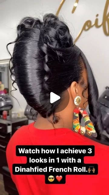 French Roll Hairstyle For Black Women 90s, 90s French Roll Black Women, Black Women French Roll Updo, Rolled Hairstyles, Dope Hairstyles Natural Hair, Up Do Hairstyles For Black Women, Natural Hair Updo For Black Women, French Roll Hairstyle For Black Women, Pin Up Hairstyles For Black Women