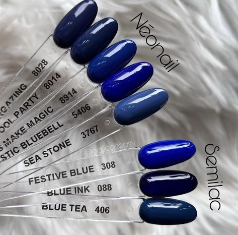 Blue Nail Shades, Petrol Blue Nails, Shades Of Blue Nails, Gel Polish Nail Designs, Wax Roller, Cute Nail Colors, Soft Gel Nails, Indigo Nails, Classy Nail Designs