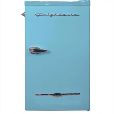 Frigidaire 3.2 cu. ft. Retro Fridge with Bottle Opener (Assorted Colors) Two Door Refrigerator, Bnb Ideas, Portable Mini Fridge, Retro Refrigerator, Refrigerator Brands, Can Dispenser, Compact Fridge, Affordable Kitchen, Beverage Fridge