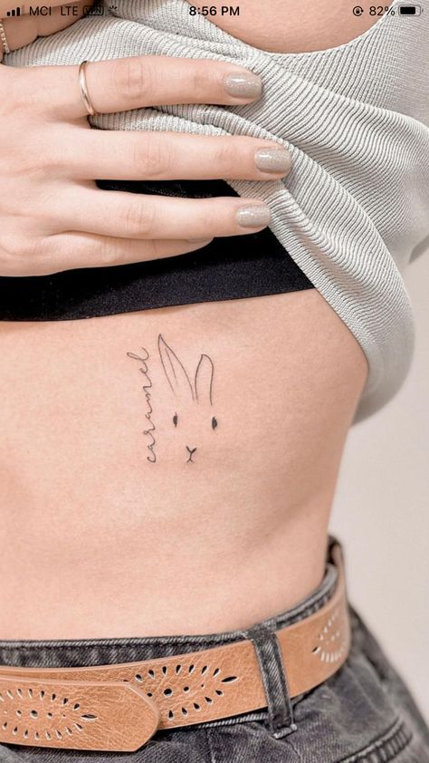 Rabbit Tattoo Ideas For Women, Bunny Tattoo Placement, Bunny Line Tattoo, Bunny Ear Tattoo, Fine Line Bunny Tattoo, Bunny Outline Tattoo, Bunnies Tattoo, Rabbit Tattoo Ideas, Bunny Tattoo Ideas