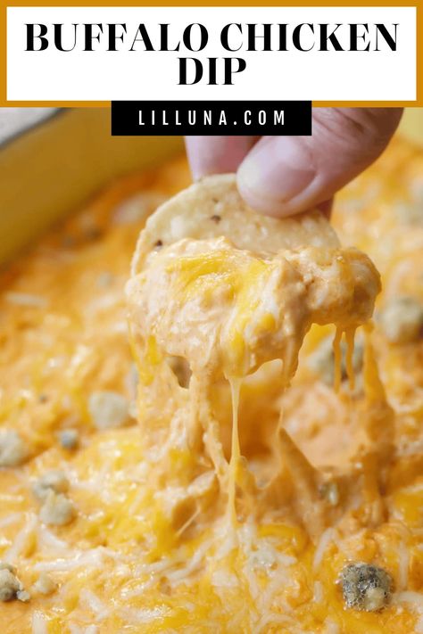 This dip has all the flavor of buffalo wings in a creamy, simple dip! Easy buffalo chicken dip is perfect for parties and get-togethers. #buffalochickendip #buffalochicken #dip #chicken #appetizer Healthy Buffalo Chicken Dip, Buffalo Chicken Dip Crock Pot, Crockpot Buffalo Chicken, Buffalo Chicken Dip Easy, Buffalo Chicken Dip Recipe, Chicken Dip Recipe, Recipe Critic, Chicken Dip, Chicken Dips