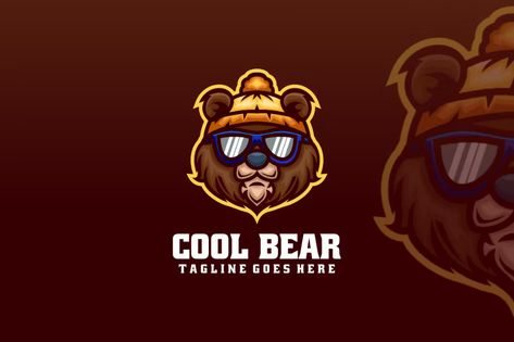 Cool Bear Mascot Cartoon Logo, ft. logo & mascot - Envato Elements Ft Logo, Bear Logo Design, Angry Bear, Bear Mascot, Logo Mascot, Bear Logo, Music Logo, Cartoon Logo, Mascot Design