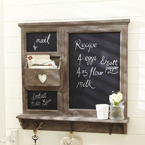 Large Chalk Board Organizer with Heart Cut-out £44.95 Vintage Chalkboard Decor, Kitchen Chalkboard Ideas, Chalkboard Organizer, Country Kitchen Accessories, Chalkboard Diy, Make A Chalkboard, Vintage Nautical Decor, Kitchen Chalkboard, Wood Business