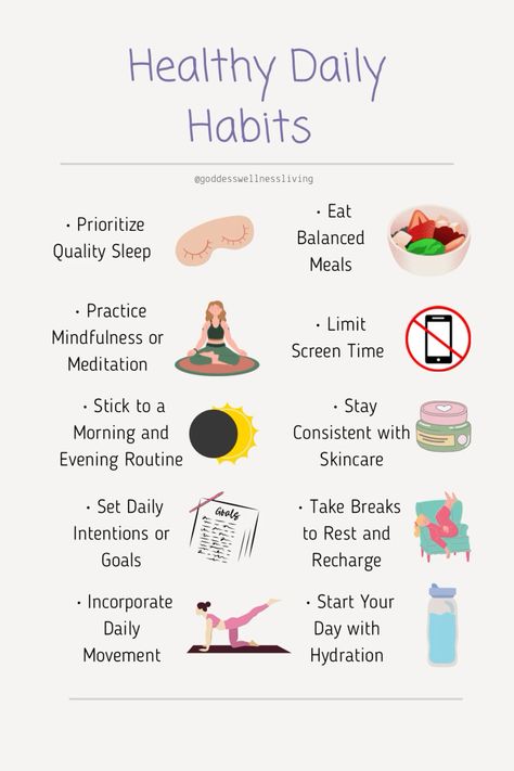 Discover simple and effective daily habits to improve your overall health and well-being. From staying active to prioritizing rest, these tips will help you create a balanced and sustainable lifestyle. Start building healthier routines today. #healthy #lifestyle How To Be Healthier Daily Routines, How To Start Being Healthy, Healthy Mom Lifestyle, Wellness Eating, Healthy Habits Aesthetic, How To Be Healthier, Glow Up Plan, Healthy Girl Era, Healthy Daily Habits