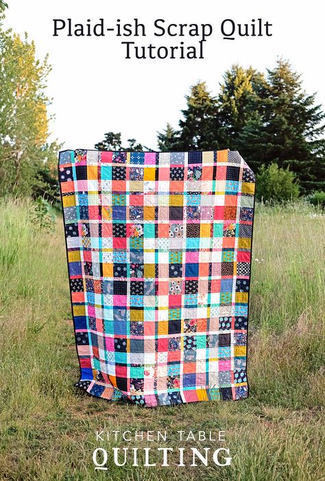 Scrappy Quilt Patterns, Plaid Quilt, Table Quilts, Bonnie Hunter, Quilt Care, Scrap Quilt Patterns, Scrap Quilt, Quilt Baby, Nine Patch