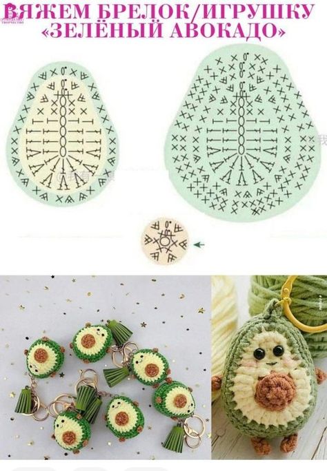 Crochet Avocado Keychain, Knitting And Crocheting Ideas, Easy Useful Crochet Projects, Avocado Crochet Pattern Free, Amigurumi Avocado, Avocado Crochet, Crochet Avocado, Cute Crochet Amigurumi, Marque-pages Au Crochet