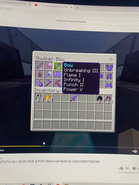 Minecraft Bow Enchantments, Minecraft Enchantments, Minecraft Idea, Minecraft Things, Best Bow, Minecraft Inspo, Minecraft Stuff, Minecraft Designs, Idea Board