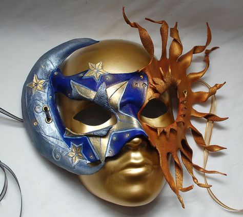 Moon Masquerade Mask, Moon Masquerade, Masquerade Halloween Costumes, Moon Mask, Childhood Activities, Sun Celestial, Cute Masks, Moon Eclipse, Mask Types