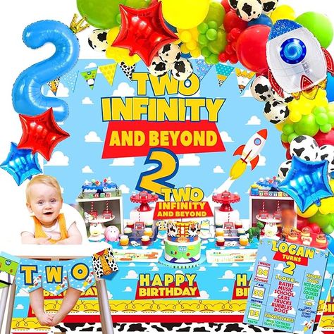 Amazon.com: Yusino Two Infinity and Beyond Birthday Decorations,Toy Inspired Story 2nd Birthday Balloon Garland Arch Backdrop Highchair Banner Tablecloth Cake Topper for Boy 2nd Birthday Party : Home & Kitchen Toy Story Birthday 2 Infinity And Beyond, 2 Nd Birthday Decoration Ideas Boy, Two Infinity And Beyond, Toy Story Birthday Party Ideas 2nd, Toy Story 2nd Birthday Boys, 2 Infinity And Beyond Birthday Party, Two Infinity And Beyond Birthday, Birthday Balloon Garland, Beyond Birthday