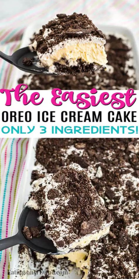 3 Ingredient Ice Cream Cake, Oreo And Ice Cream Dessert, Quick Ice Cream Cake, Oreo Ice Cream Cake Recipe Easy, Diy Cookies And Cream Ice Cream Cake, Easy Ice Cream Cake 3 Ingredients, 3 Ingredient Oreo Ice Cream, Homemade Oreo Ice Cream Cake, Diy Oreo Ice Cream Cake