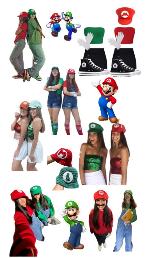 Mario And Luigi Halloween, Luigi Halloween Costume, Mario Halloween Costumes, Luigi Costume, Mario Costume, Trendy Halloween Costumes, Trendy Halloween, Mario And Luigi, Costume Halloween