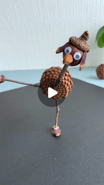 paper crafts creator on Instagram: "take your children to pick up pine cones and make cute ostrich ornaments  #handmade #diy #craft #nature #kids #fun #art #pinecones #creative #ornament" Pinecone Animals, Cute Ostrich, Pine Cone Craft, Crafts For Fall, Autumn Craft, Cones Crafts, Crafts For Toddlers, Pine Cone Crafts, Kids Create