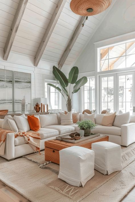 Make your living room feel like a coastal retreat with these beach house design ideas. Furniture Arrangement Small Living Room, Minimalist Living Room Aesthetic, Natural Light Living Room, Living Room Inspiration Minimalist, Room Inspiration Minimalist, Living Room Decor Scandinavian, Room Decor Scandinavian, Beach House Design Ideas, Living Room Comfortable