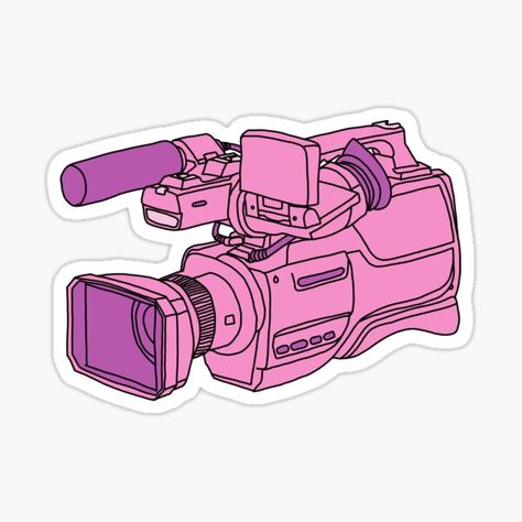 Video Camera Illustration, Camera Illustration, Pink Camera, Funny Laptop Stickers, Camera Drawing, Lights Camera Action, Pop Art Wallpaper, Video Camera, Pop Design