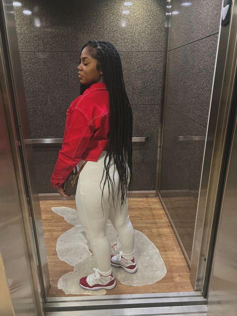 #jordan11 #cherry #fashiontrend #tiktok #tiktokmakeup Red 12s Outfit, Red Sweater Outfit Black Women, Red And White 12s Outfit, Cherry 12s Outfit Men, Cute Outfits With Jordan Ones, Cherry 11s Outfit Black Women, Cherry Jordan 11 Outfit Women, Jordan Cherry 11 Outfits, Red Jordan 11 Outfit Women